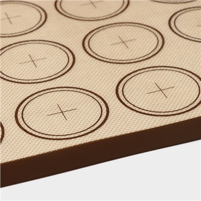 Армированный коврик для выпечки «Макарон.Плюс», силикон, 42×29,5 см, цвет МИКС