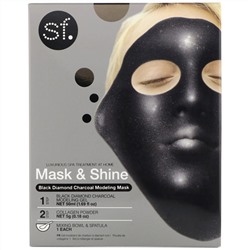 SFGlow, Mask & Shine, моделирующая косметическая маска с черным каменным углем, набор из 4 предметов