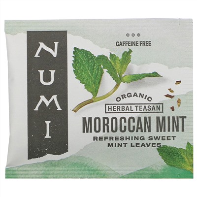 Numi Tea, Organic Herbal Teasan, Moroccan Mint, Caffeine Free, 18 Tea Bags, 1.40 oz (39.6 g)