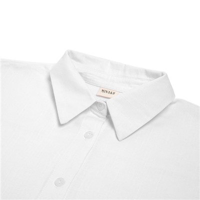 Блузка женская MINAKU: Casual Collection, цвет белый, размер 50