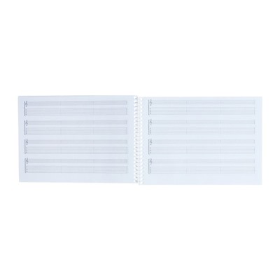 Тетрадь для нот табулатурная А5, 24 листа на гребне, горизонтальная "Музыкальное настроение", обложка мелованный картон, тиснение, блок 80г/м2