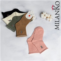 Детские хлопковые носки с вышивкой "кошечка" MilanKo D-232