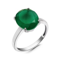 Кольцо из серебра зеленый агат, Ю-100М43
