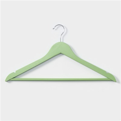 Плечики - вешалки для одежды деревянные LaDо́m Brillant, 44,5×23×1,2 см, 3 шт, цвет зелёный