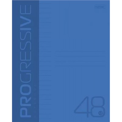 Тетрадь  48л линия с пластиковой обложкой "PROGRESSIVE" синяя (080173) Хатбер