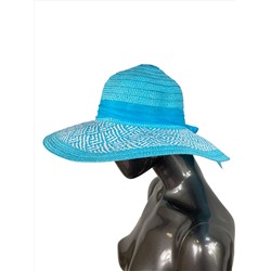 Летняя женская соломенная шляпа, цвет голубой