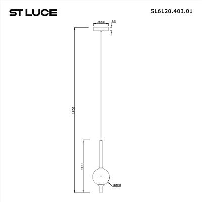 SL6120.403.01 Светильник подвесной ST-Luce Черный/Прозрачное кракелированное стекло LED 1*8,5W 3000K