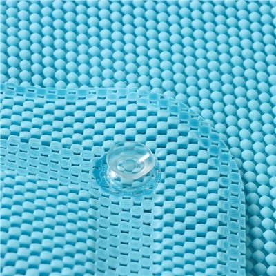 Набор для ванны с присосками «Лотос», коврик 43×90 см, подушка 33×33 см, цвет синий