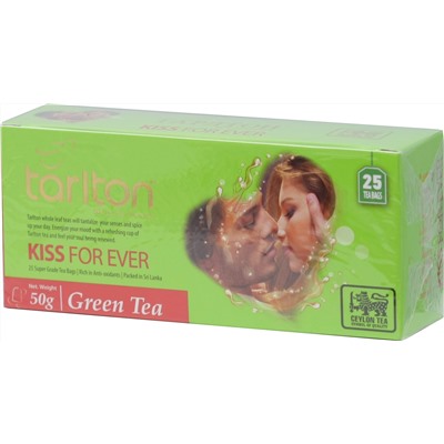 TARLTON. В пакетиках. Зеленый чай «Поцелуй навсегда» 50 гр. карт.пачка, 25 пак.