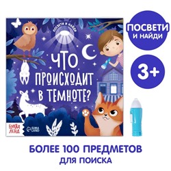 Книга с фонариком «Что происходит в темноте?», 24 стр.