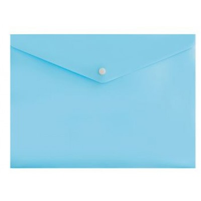 Папка с кнопкой  А4 180мкм Pastel -PKPAST/BLUE голубая (1481570) Бюрократ