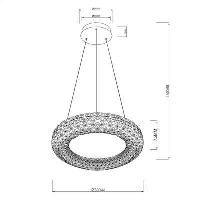 Подвесной светильник Escada 10232/1 LED*36W Chrome/Clear