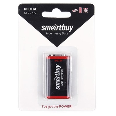 Батарейка 9V (крона) Smart Buy 6F22 (1-BL) (12/240) ..