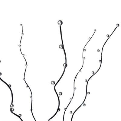 Сухоцвет набор 5 штук 150 см с блестками шарики серебро / 88-2 / 140361