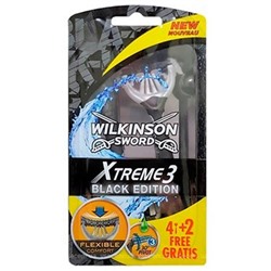 Станок для бритья одноразовый Schick (Wilkinson Sword) Xtreme-3 Black Edition (4+2шт.)
