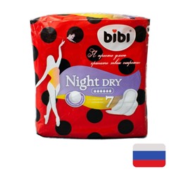 Прокладки "BIBI" Night Dry 7 шт. 6 капель, Россия