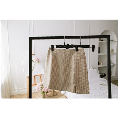 Вешалки для брюк и юбок с зажимами LaDо́m Eliot, набор 3 шт, 29×15 см, цвет чёрный