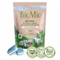 Таблетки "Bio-total" для посудомоечной машины, с маслом эвкалипта BioMio, 12 шт