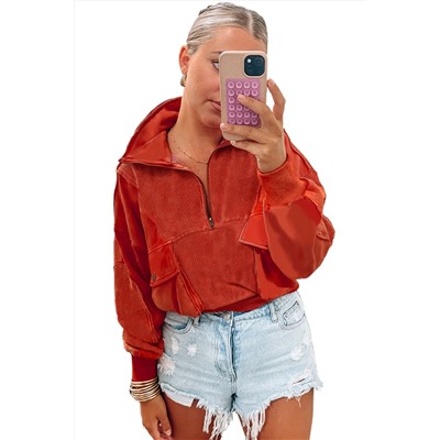 Red Dahlia Mineral Wash Zip up Sweatshirt