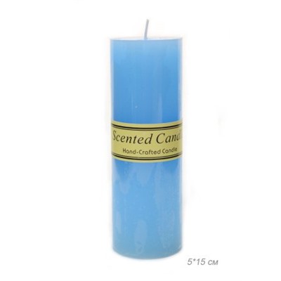 Свеча столбик арома 5х15 см / NA527 /уп 48/96/ (Голубой)