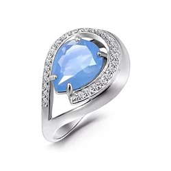 Кольцо, лунный камень голубой выращ., СПН4039