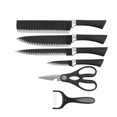 Набор кухонных ножей Zepter с топориком и ножницами, 6 предметов, рифленые