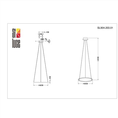 SL904.203.01 Светильник подвесной ST-Luce Золотистый/Белый LED 1*12W 4000K