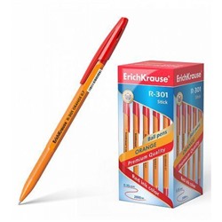 Ручка шариковая R-301 Orange Stick красная 0.7мм 43196 Erich Krause