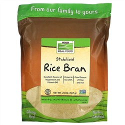 Now Foods, Real Food, стабилизированные рисовые отруби, 567 г (20 унций)