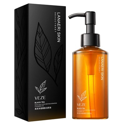 Гидрофильное масло с черным чаем для очищения лица VEZE Black Tea Clean Skin Rejuvenation Cleansing Oil, 150 мл.