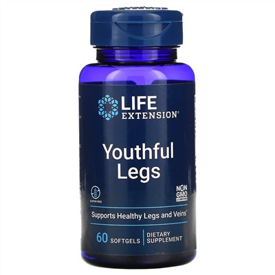 Life Extension, Youthful Legs, добавка для здоровья ног, 60 мягких таблеток