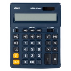 Калькулятор 12 разрядов EM888F-blue 155х30х200 мм синий (1656442) Deli