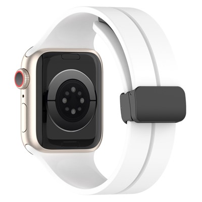 Ремешок - ApW29 Apple Watch 42/44/45/49 mm силикон на магните (white)