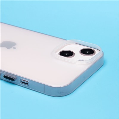 Чехол-накладка - PC091 для "Apple iPhone 14/iPhone 13" (matte transparent/white)