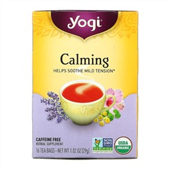 Yogi Tea, Calming, без кофеина, 16 чайных пакетиков, 29 г (1,02 унций)