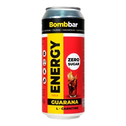 Напиток безалкогольный L-Карнитин с гуараной "Кола", тонизирующий газированный Bombbar, 500 мл
