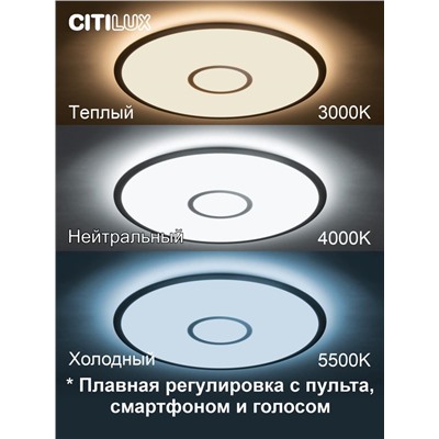 Citilux Старлайт Смарт CL703A81G Умная люстра Матовый Хром