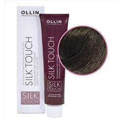 OLLIN SILK TOUCH 4/71 коричнево-пепельный 60мл Безаммиачный стойкий краситель для волос