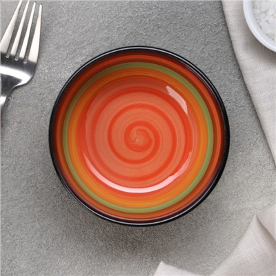 Салатник керамический Доляна «Индия», 300 мл, d=11 см, цвет оранжевый