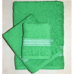 Набор махровых полотенец "Трио"-зеленый 3 шт (40*70 см, 50*90 см,70*130 см) в индив. упак. хлопок 100%