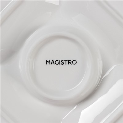 Менажница фарфоровая 5 ячеек Magistro «Белль», 25×25 см, цвет белый