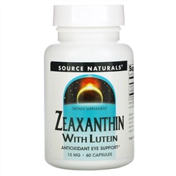 Source Naturals, зеаксантин с лютеином, 10 мг, 60 капсул