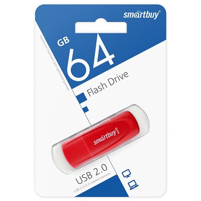 Флэш накопитель USB 64 Гб Smart Buy Scout (red)