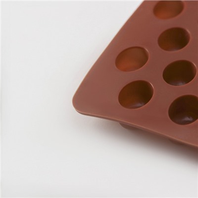 Форма для мармелада Доляна «Кофейные бобы», силикон, 18,5×11×1 см, 55 ячеек (1,6×1,2 см), цвет коричневый
