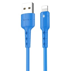 Кабель USB - Apple lightning Hoco X30 Star (повр. уп)  120см 2A  (blue)