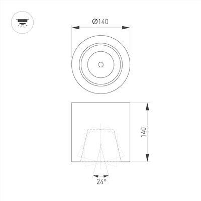 Светильник SP-FOCUS-R140-30W Day White (Arlight, IP20 Металл, 3 года)