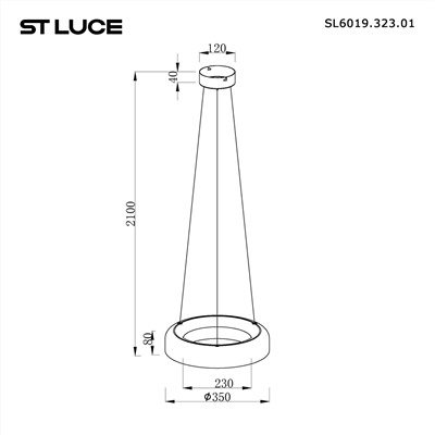 SL6019.323.01 Светильник подвесной ST-Luce Черный/Дымчатый, Белый LED 1*18W 3000K