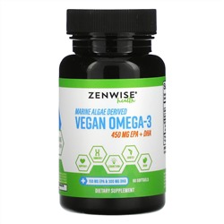 Zenwise Health, Marine Algae Derived Vegan Omega-3, 225 mg, 60 Softgels