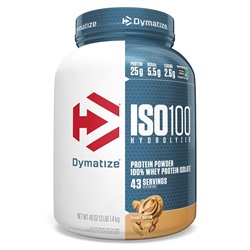 Dymatize Nutrition, ISO100, гидролизованный 100% изолят сывороточного протеина, арахисовое масло, 1,4 кг (3 фунта)