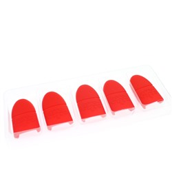 Силиконовые колпачки для снятия гель-лака (набор 5 шт) красные